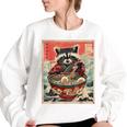 Anime Raccoon Sweatshirt | Women's Oversized Ramen Lovers' Hoodie White