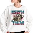 Autistic Raccoon Women's Oversized Sweatshirt – Fun, Cozy Look White