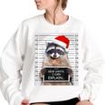 Christmas Raccoon Oversized Women's Sweatshirt - Dear Santa Humor White