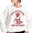 Cowboy Raccoon Oversized Sweatshirt | Funny Western Women's Top White