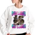 Even Baddies Get Saddies Raccoon Oddly Specific Meme Women's Oversized Sweatshirt White