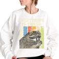 Everything Is Trash Retro Raccoon Lover Camping Women's Oversized Sweatshirt White