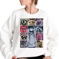 In My Feral Era Raccoon Animal Meme Racoons Team Trash Women's Oversized Sweatshirt White