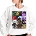 Feral Raccoon Meme Sweatshirt - Oversized Women's Cozy Wear White