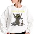 Fun Raccoon & Opossum Women's Sweatshirt | Team Trash Theme White