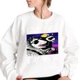 Live Fast Eat Trash Women's Sweatshirt - Oversized Street Cats & Raccoons White