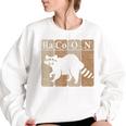 Raccoon Chemistry Elements Sweatshirt for Women - Oversized & Fun White