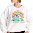 Raccoon Dumpster Fire Women's Sweatshirt - Whimsical Fun Design White