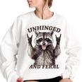 Raccoon Feral Summer Women's Oversized Sweatshirt | Retro Wildlife White