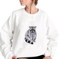 Raccoon Lover Women's Sweatshirt - Cozy Oversized Fit White