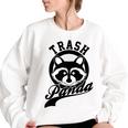 Raccoon Meme Oversized Women's Sweatshirt | Funny Trash Panda Design White