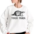Raccoon & Trash Panda Grey T-Shirt - Women's Oversized Sweatshirt White