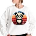 Retro Panda Women's Oversized Sweatshirt - Fun BBQ Style White