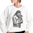 Retro Raccoon Rock Music Men Kids Women Raccoon Women's Oversized Sweatshirt White