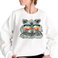 Retro Raccoon Women's Oversized Sweatshirt - Animal Lover Gift White