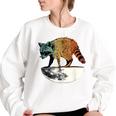 Retro Trashpanda On The Half Moon Vintage Raccoon Women's Oversized Sweatshirt White