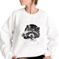 Save The Trash Pandas Raccoon Animal Lover Women's Oversized Sweatshirt White