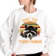 Save The Trash Pandas Raccoon Shirt Raccoon Animal T-Shirt Women's Oversized Sweatshirt White