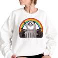 Trash Can Not Trash Can't Raccoon Trash Panda Women's Oversized Sweatshirt White