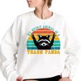 Trash Panda Raccoon Women's Oversized Sweatshirt | Fun Animal Theme White