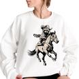 Vintage Cowboy Raccoon Women's Sweatshirt - Retro Western 90s Style White