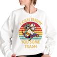 Vintage Raccoon Lover Sweatshirt - Women's Oversized Cozy Wear White