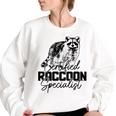 Vintage Raccoon Sweatshirt - Oversized Women's Cozy Style White