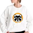 Women's Oversized Sweatshirt - Cute Trash Panda Raccoon Design White