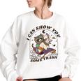 Women's Oversized Sweatshirt - Racoonicorn Fun & Playful Fashion White