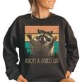 Adopt A Street Cat | Animal Lover Oversized Women's Sweatshirt Black