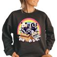 Adopt A Street Cat Sweatshirt - Vintage Raccoon & Skunk Theme Black