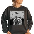 Alien UFO Raccoon Sweatshirt - Unisex Oversized Cosy Wear for All Black