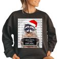 Christmas Raccoon Women's Oversized Sweatshirt - Funny Holiday Style Black