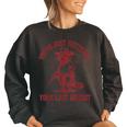 Cowboy Raccoon Women's Oversized Sweatshirt - Quirky Wild West Style Black
