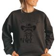 Cowboy Raccoon Women's Oversized Sweatshirt - Western Animal Vibe Black