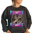 Even Baddies Get Saddies Raccoon Meme Women's Oversized Sweatshirt Black
