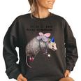 Fairy Godpossum Raccoon Sweatshirt - Women's Oversized Cozy Wear Black