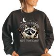 Funny Raccoon Women's Sweatshirt - Oversized Urban Style Black