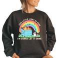 Groovy This Little Light-Of Mine Dumpster Fire Raccoon Women's Oversized Sweatshirt Black