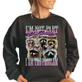 I'm Not Part Of The Problem Raccoon Meme Bootleg Women's Oversized Sweatshirt Black