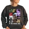 In My Feral Era Raccoon Meme Women's Oversized Sweatshirt - Cozy & Fun Black