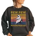 Pew Pew Madafakas Raccoon Sweatshirt - Vintage Women's Oversized Pullover Black