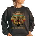 Raccoon Cartoon Oversized Sweatshirt for Women - Fun Kids Theme Black