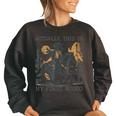 Raccoon Cowboy Western Oversized Sweatshirt for Men & Women Black