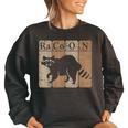 Raccoon Element Chemistry Lover Sweatshirt - Women's Oversized Fit Black