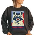 Raccoon Lover Women's Oversized Sweatshirt – Animal-Inspired Style Black