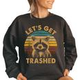 Raccoon Lovers Oversized Women's Sweatshirt - Fun Animal Theme Black