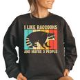 Raccoon For Men Women Raccoon Lover Introvert Women's Oversized Sweatshirt Black