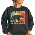 Raccoon For Men Women Raccoon Lover Introvert Women's Oversized Sweatshirt Black