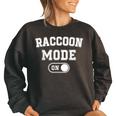 Raccoon Mode Oversized Sweatshirt - Cozy Women's Animal Lover Wear Black